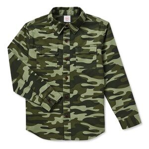 Wonder Nation Boys button down Camouflage Shirt